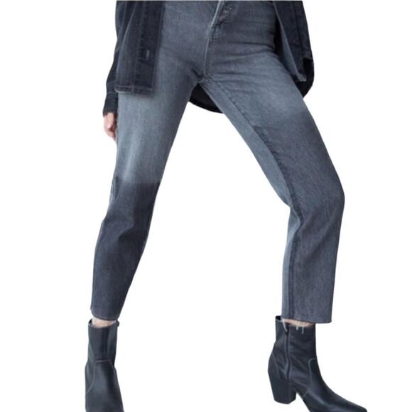 PacSun Womens Eco Black Two-Tone High Waisted Straight Leg Jeans Denim NEW - Picture 1 of 3